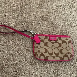 Coach pink wristlet